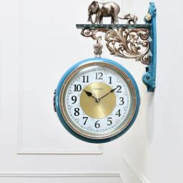 @home Golden Plastic Elephant Station Clock - Set of 1-image-43