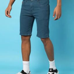 Campus Sutra Navy Regular Fit Denim Shorts-image-50