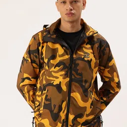 FIFTY TWO Abstract Printed Hooded Rain Jacket-image-81