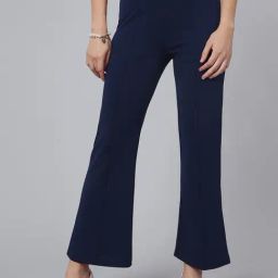 SELVIA Blue Regular Fit Mid Rise Trousers-picture-36