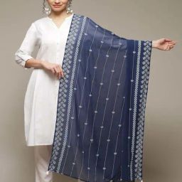 Rangriti Blue Printed Dupatta-picture-16