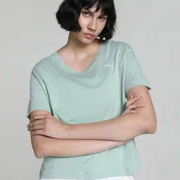 Puma Green Cotton Sports Cross Back T-Shirt-image-43