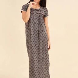 Sweet Dreams Brown Cotton Printed Night Gown-image-95