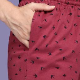 Kryptic Maroon & Dark Navy Cotton Relaxed Fit Printed Lounge Pants - Pack of 2-image-85