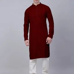 KUNDALI KAKSHAY Geometric Embroidered Sequinned Mandarin Collar Straight Kurta-image-23
