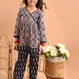 LilPicks Kids Multicolor Cotton Printed Full Sleeves Kurta Set-image-75
