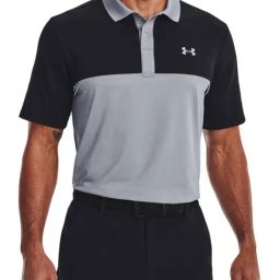 Under Armour Grey & Black Regular Fit Colour Block Sports Polo-image-21