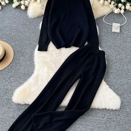 Alamode By Akanksha Black Luxe Winter Co-Ord Set - Tracksuit-image-58