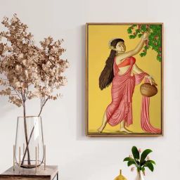 999Store Yellow Canvas Lady Canvas Painting-image-41