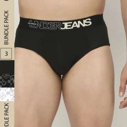 UnderJeans by Spykar Assorted Printed Briefs - Pack of 3-image-78