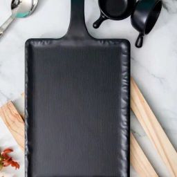 Servewell Black Melamine Rectangular Matte Handle Platter-46