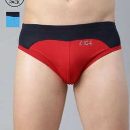IC4 Men Pack Of 2 Assorted Colourblocked Knitted Basic Flaunt Briefs 0NR-NT309P2-picture-7
