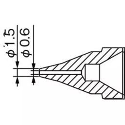 Hakko Soldering Iron Nozzle SS Type 0.6×1.5 Φmm Diameter, N61-01-22