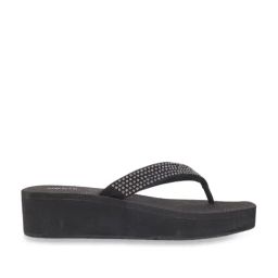 Mochi Women's Black Thong Wedges-picture-16
