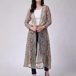 Scorpius Multicolor Floral Print Long Shrug-28