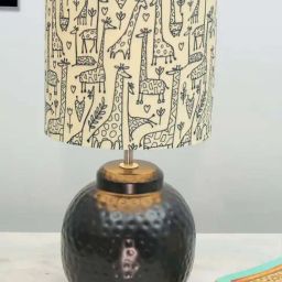 Homesake Yellow & Black Metal Ginger Jar Antique Savannah Table Lamp-picture-5