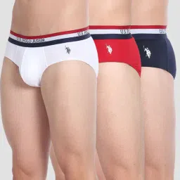 U.S. Polo Assn. Multicolor Cotton Regular Fit Briefs - Pack Of 3-image-14