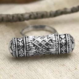 Teejh Ethnic Viditi Silver Oxidized Rings for Women-13
