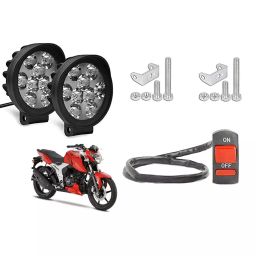 Cartronics 9 Round Cap LED Fog Light With On/Off Switch for TVS Apache RTR 160 4 V(Set of 2 Pcs)-31