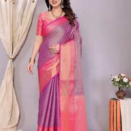 yourwish Woven Design Zari Silk Cotton Banarasi Saree-picture-13