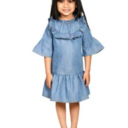 LilPicks Kids Blue Solid Dress-picture-43