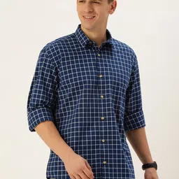 Burnt Umber Men Classic Opaque Checked Casual Shirt-picture-43