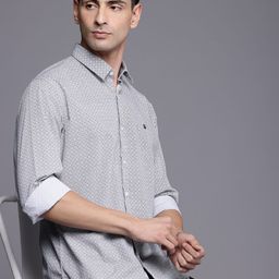Louis Philippe Sport Pure Cotton Slim Fit Opaque Printed Casual Shirt-image-99