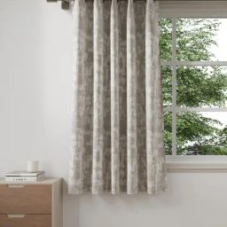 DDecor Textured Grey Polyester 5 ft Window Curtain-image-7