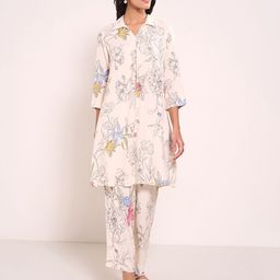 RANGMANCH BY PANTALOONS Women Floral Printed Regular Kurta with Trousers-image-13