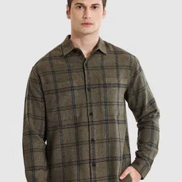 Snitch Men Relaxed Opaque Checked Casual Shirt-image-112