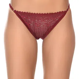 new blue eyes Self Design Lace Thong Briefs-NBETHONGS_RED_S-image-40