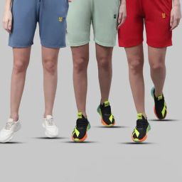 Vimal Jonney Multicolor Cotton Sports Shorts - Pack of 3-picture-23