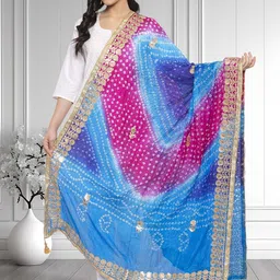 Moda Rapido Dyed Bandhani Dupatta with Gotta Patti-11