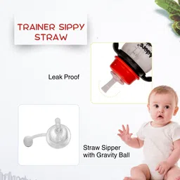 Adore Aye Character Hood Straw Sipper With Gravity Ball & Twin Handle image 2