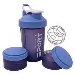 Spanker Sportylife Motivational Leakproof Water Shaker BPA Free Fitness Sports Water Bottle Blue - 450 ml-image-44