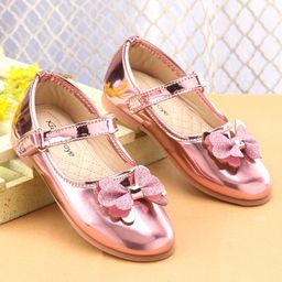 Babyoye Ballerina with Velcro Closure Bow Applique- Pink-image-68