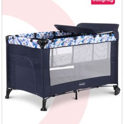 Babyhug Bouyant 3 in 1 Playpen cum Cot with Mosquito Net - Dark Blue-28