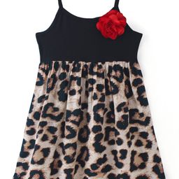 CrayonFlakes  Sleeveless  Animals Printed Dress - Black-image-82