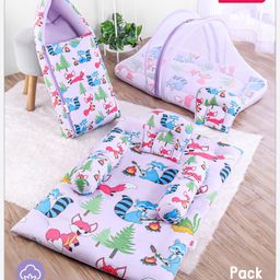 Babyhug Premium Bedding Super Saver Combo Fox Print Set of 3  - Lilac-5