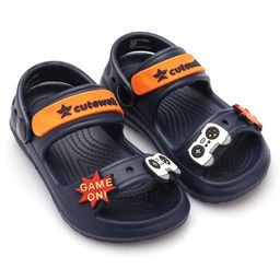 Cute Walk by Babyhug Clogs with Backstrap Gaming Applique - Navy Blue-image-29