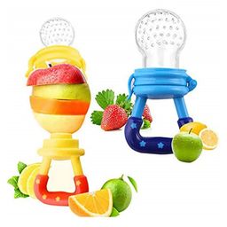 Numum Organic Baby's BPA-Free Silicone Nipple Food Nibbler for Fruits Pack of 2 (Multicolor)-2