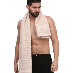 Dollar Cream-Coloured Striped Bamboo 600 GSM Bath Towel-image-41