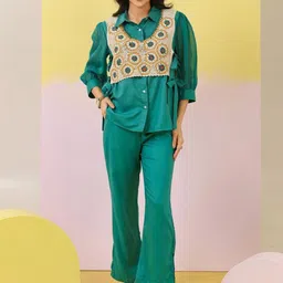 MISRI Shirt Collar Shirt & Trousers With Jacket Co-Ords-image-59