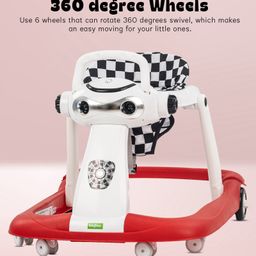 Baybee Lite 2 in 1 Twist Baby Activity Walker With Adjustable Height & Music - Red image 3