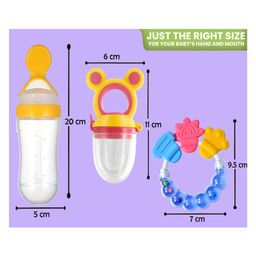 Joy Buzz Baby Food Feeder Nibbler & Rattle Teether Combo - Multicolor image 3