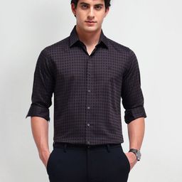 Arrow New York Men Comfort Spread Collar Abstract Printed Cotton Slim Fit Formal Shirt-image-53