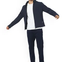 Celio Men Colourblocked Polyester Longline Open Front Jacket image 4