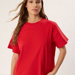 Trendyol Women Drop-Shoulder Sleeves Pockets T-shirt-image-70