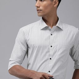 Park Avenue Slim Fit Striped Formal Shirt-image-86