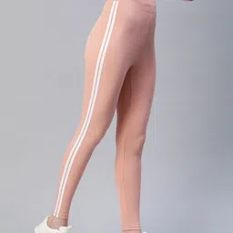 Blinkin Women Pink Rapid Dry Tights With Side Stripes-picture-25